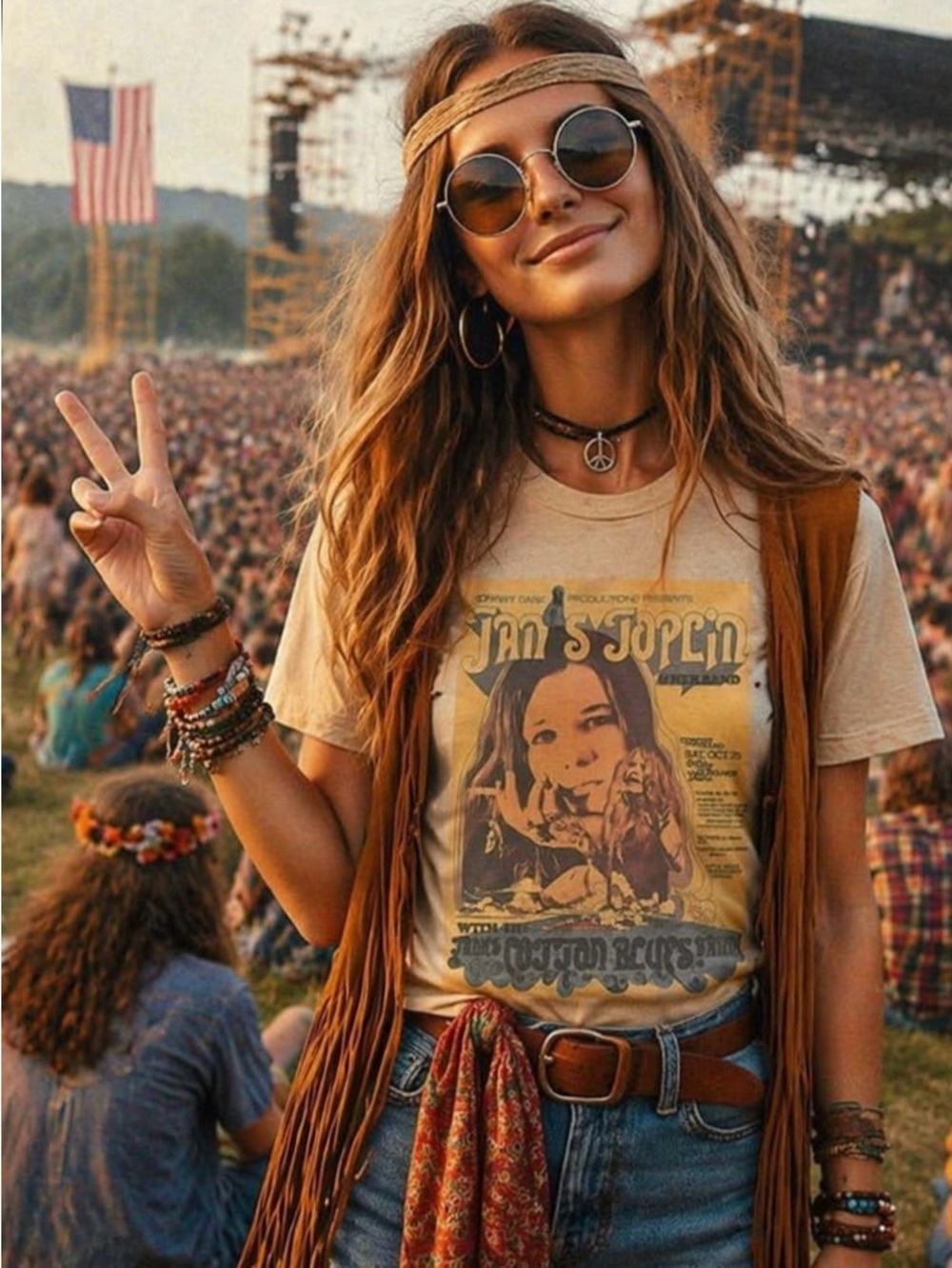 T-Shirt Hatman’s Originals Luxury, Janis Joplin Vintage T-Shirt Concert Music